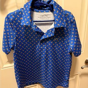 Vineyard Vines Boys Sankaty On the Go Polo Football pattern